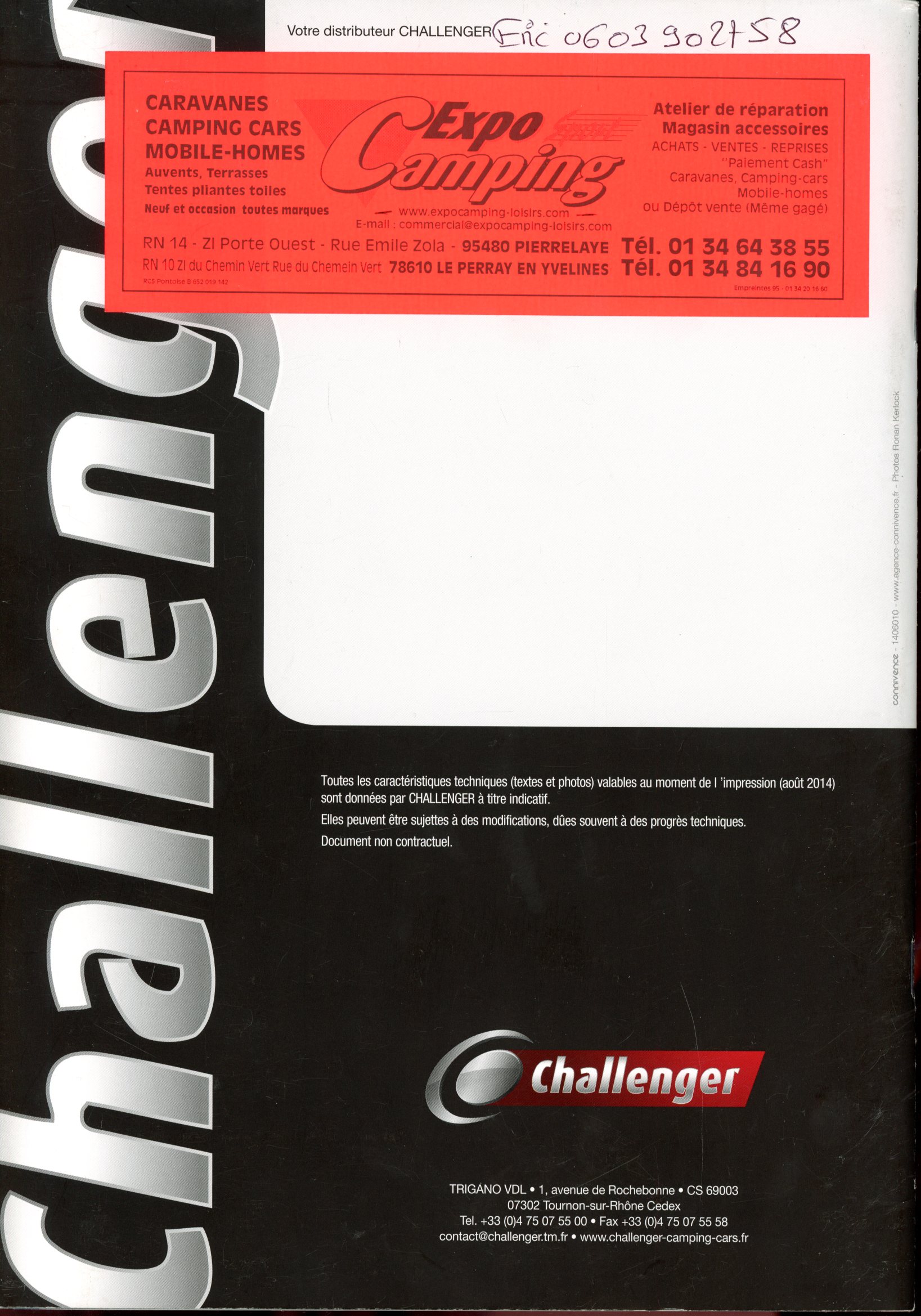 CATALOGUE CHALLENGER 2015 CAMPING-CARS ET VANS DE 2015
