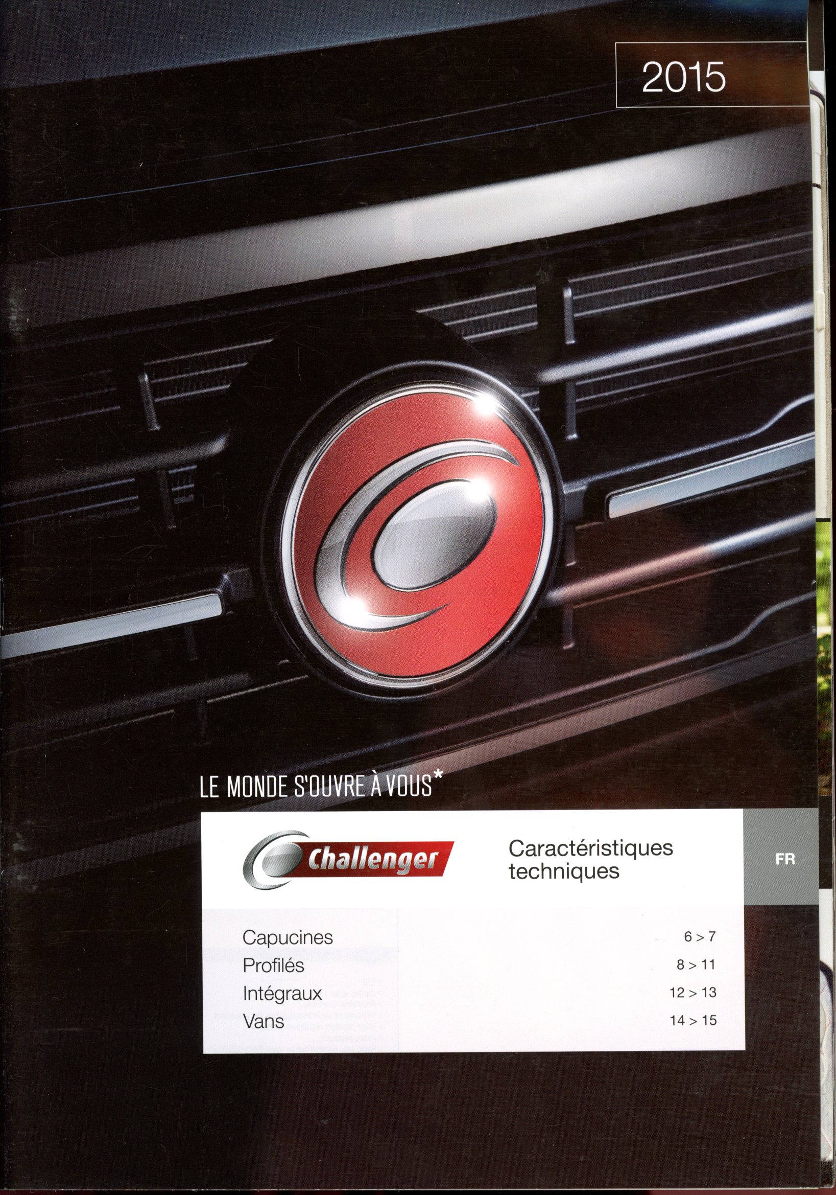 BROCHURE CAMPING-CARS CHALLENGER 2015