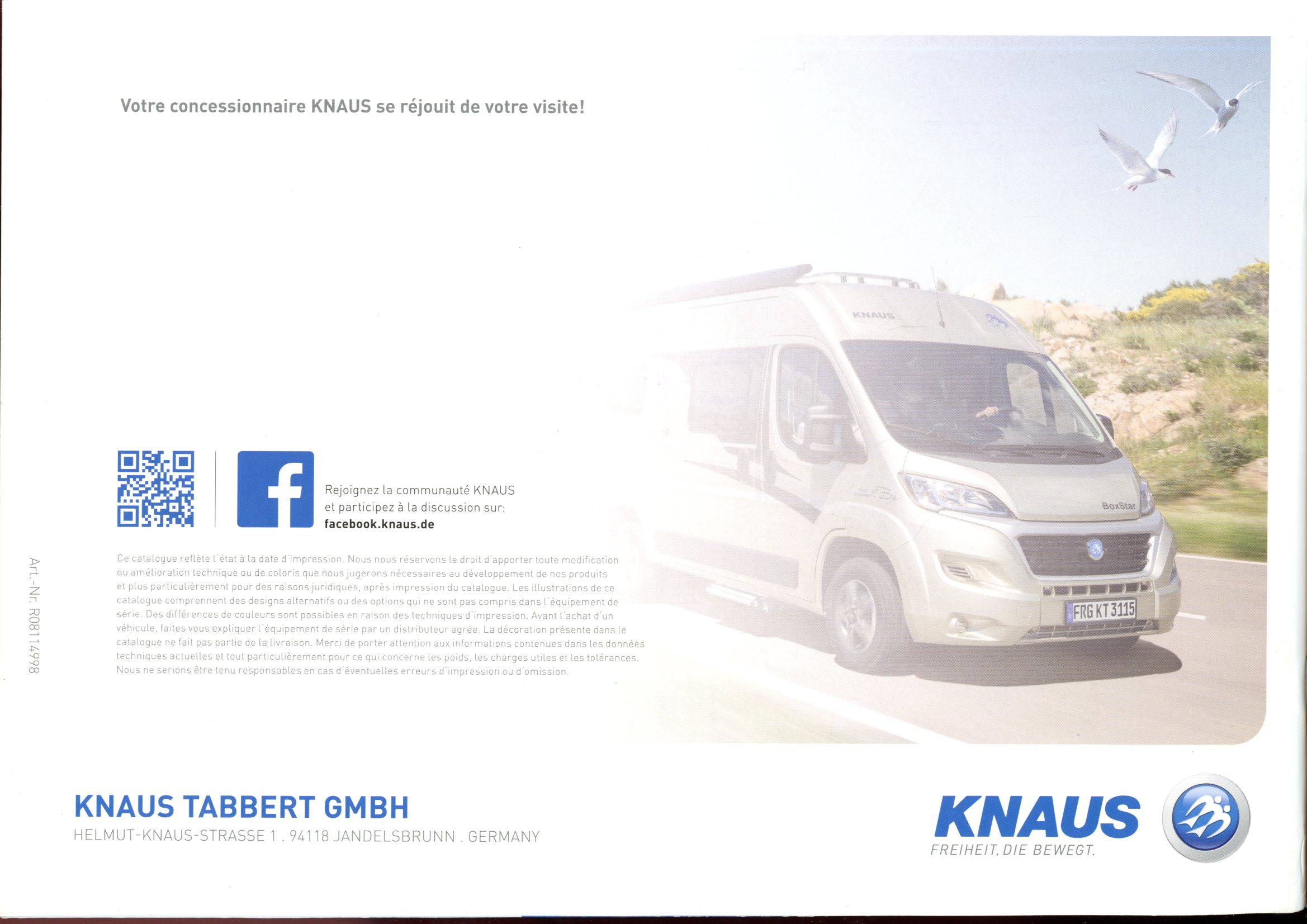 CATALOGUE KNAUS FOURGONS BOXSTAR BOXFILE 2016