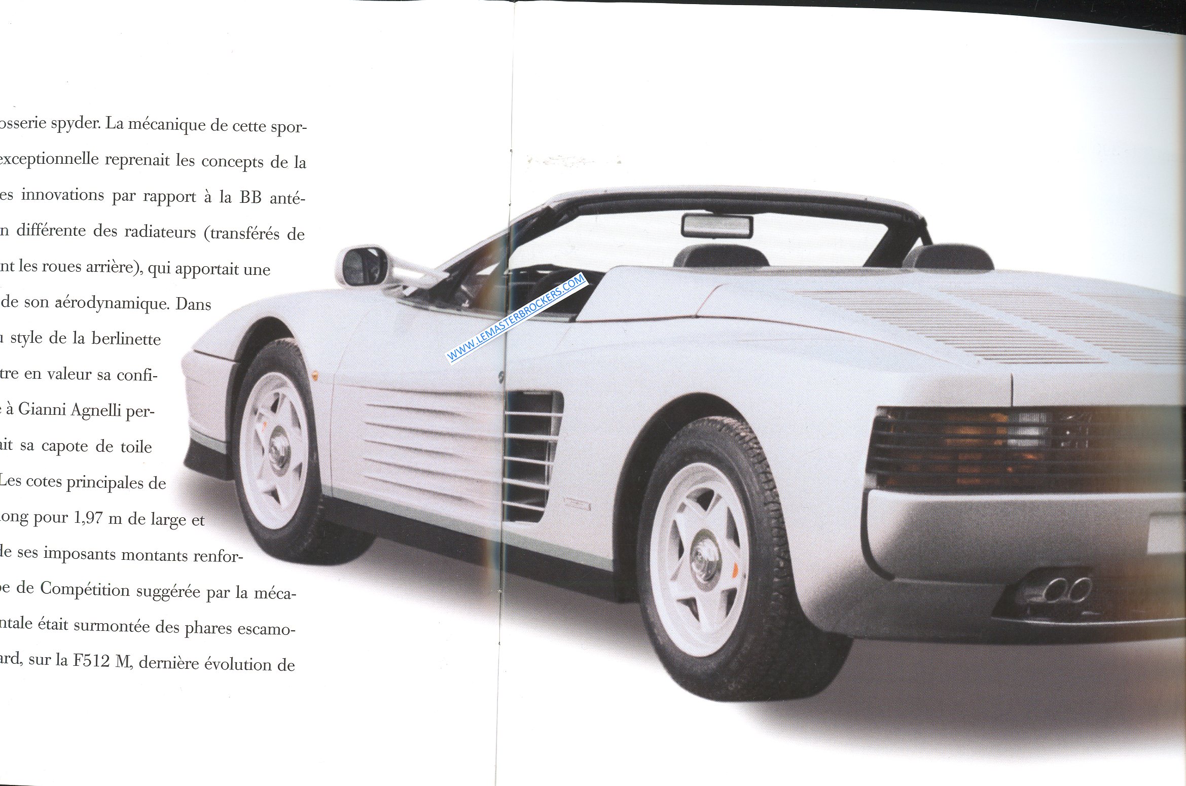 CATALOGUE FERRARI TESTAROSSA SPYDER PROJET SPECIAL 1986