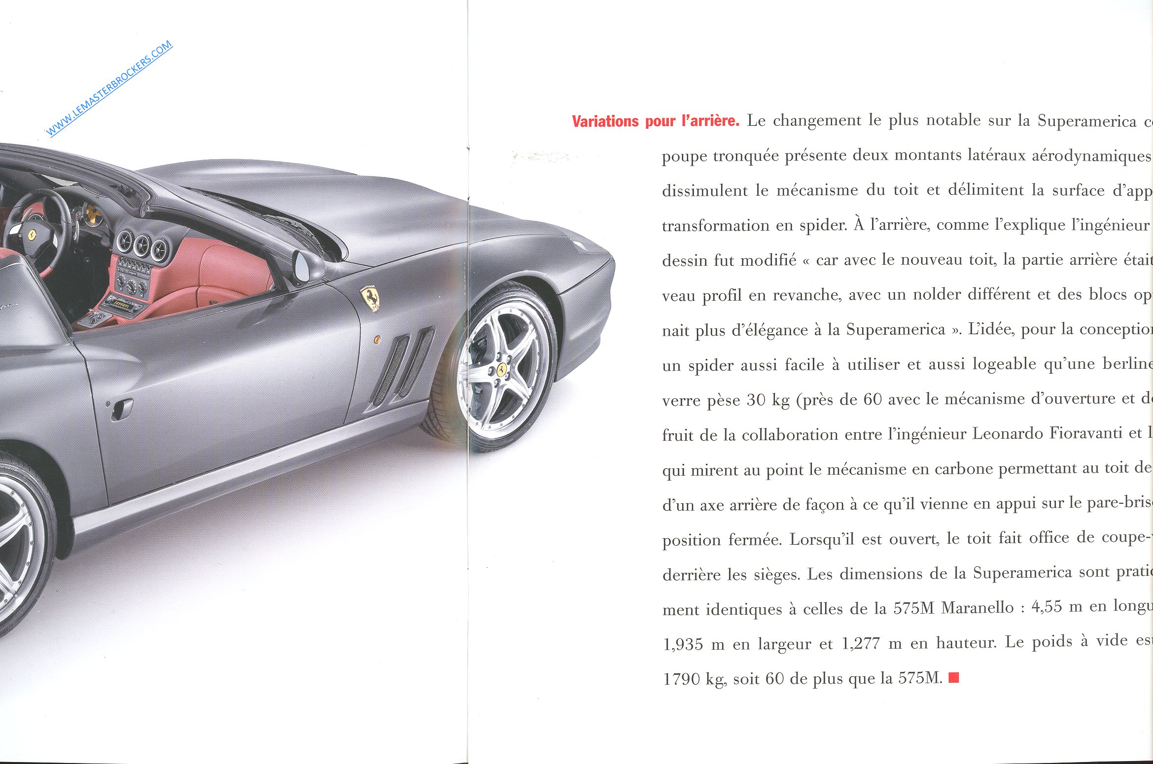 CATALOGUE FERRARI SUPERAMERICA 2005