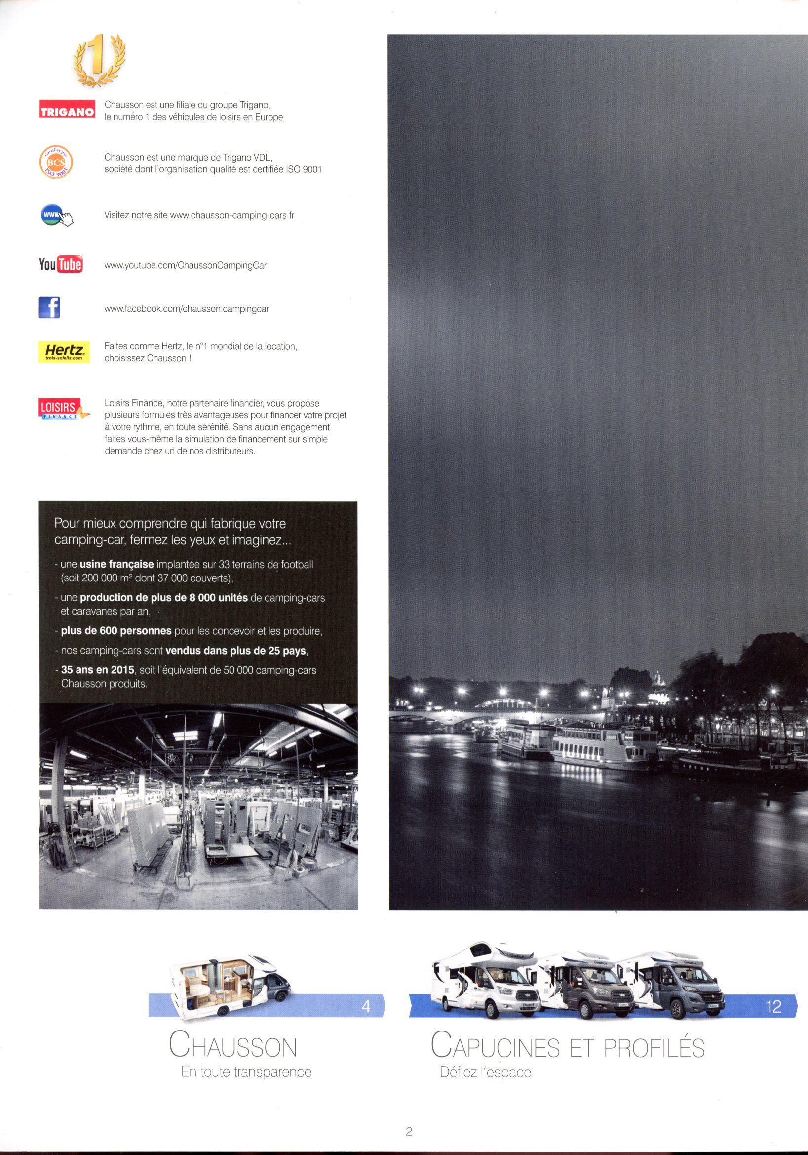 CATALOGUE CHAUSSON SO FRENCH 2016 CAMPING-CARS ET VANS