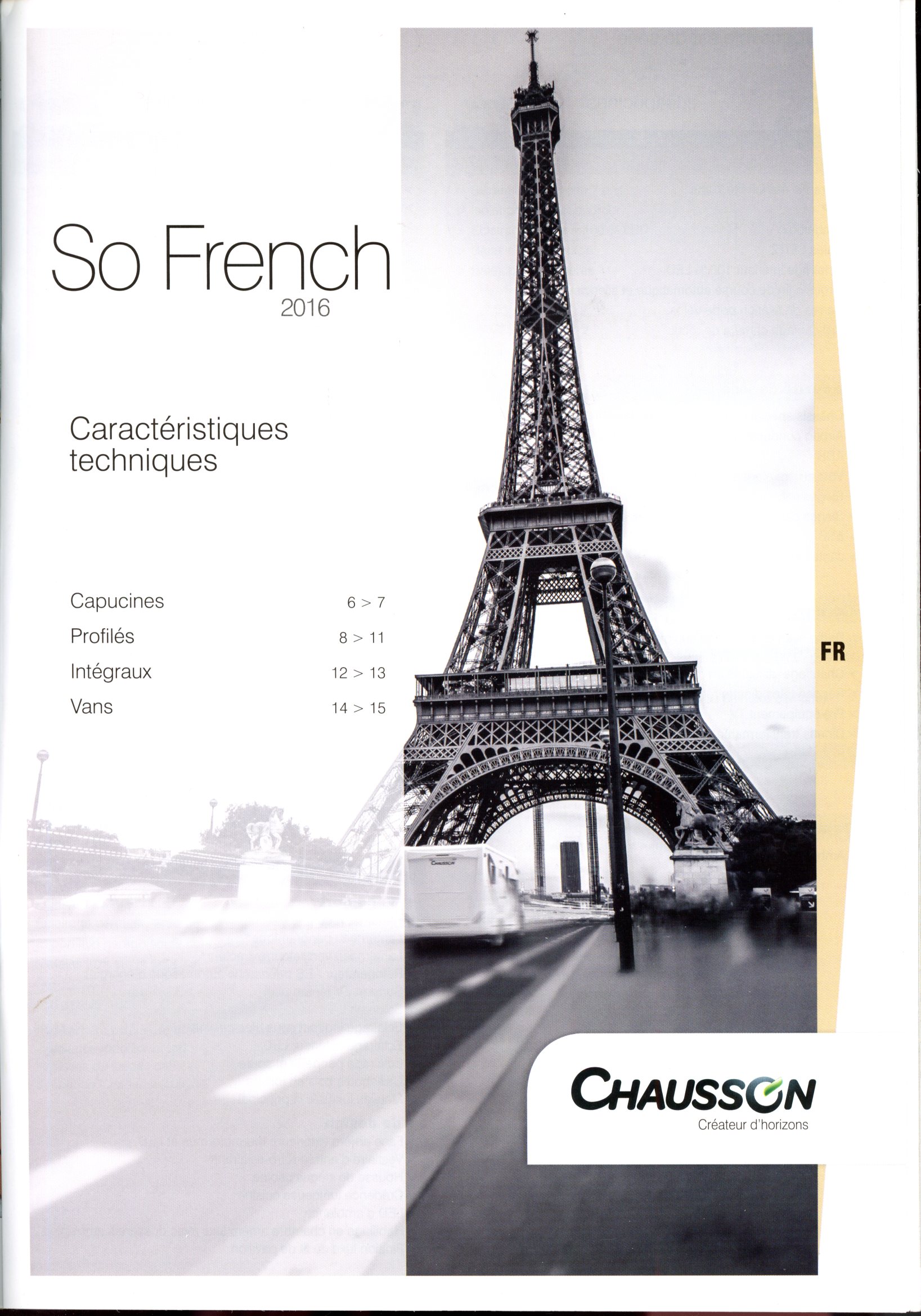 CATALOGUE CHAUSSON SO FRENCH 2016 CAMPING-CARS ET VANS