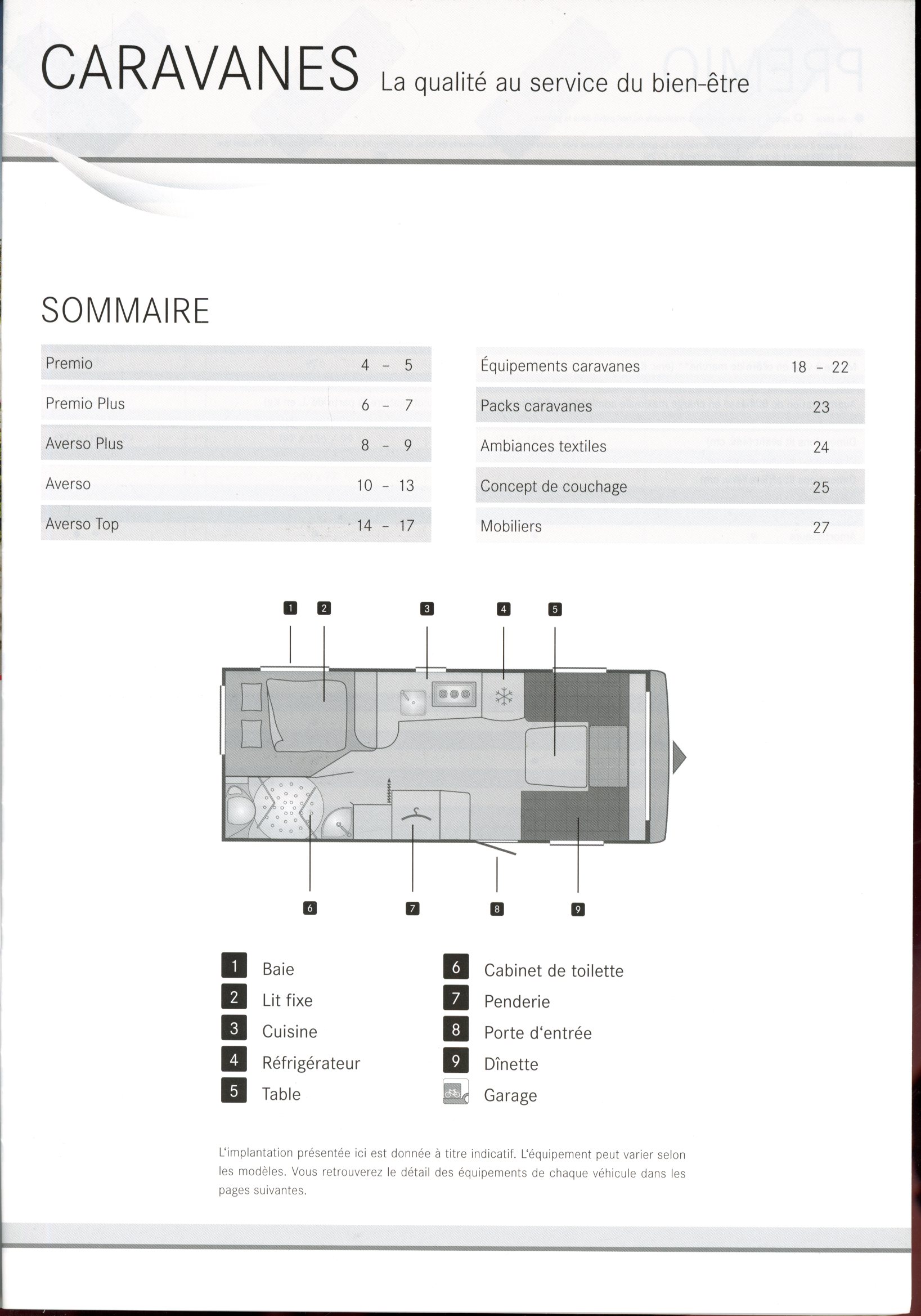 CATALOGUE CARAVANES 2015 BÜRSTNER SUR LES CARACTERISTIQUES TECHNIQUES