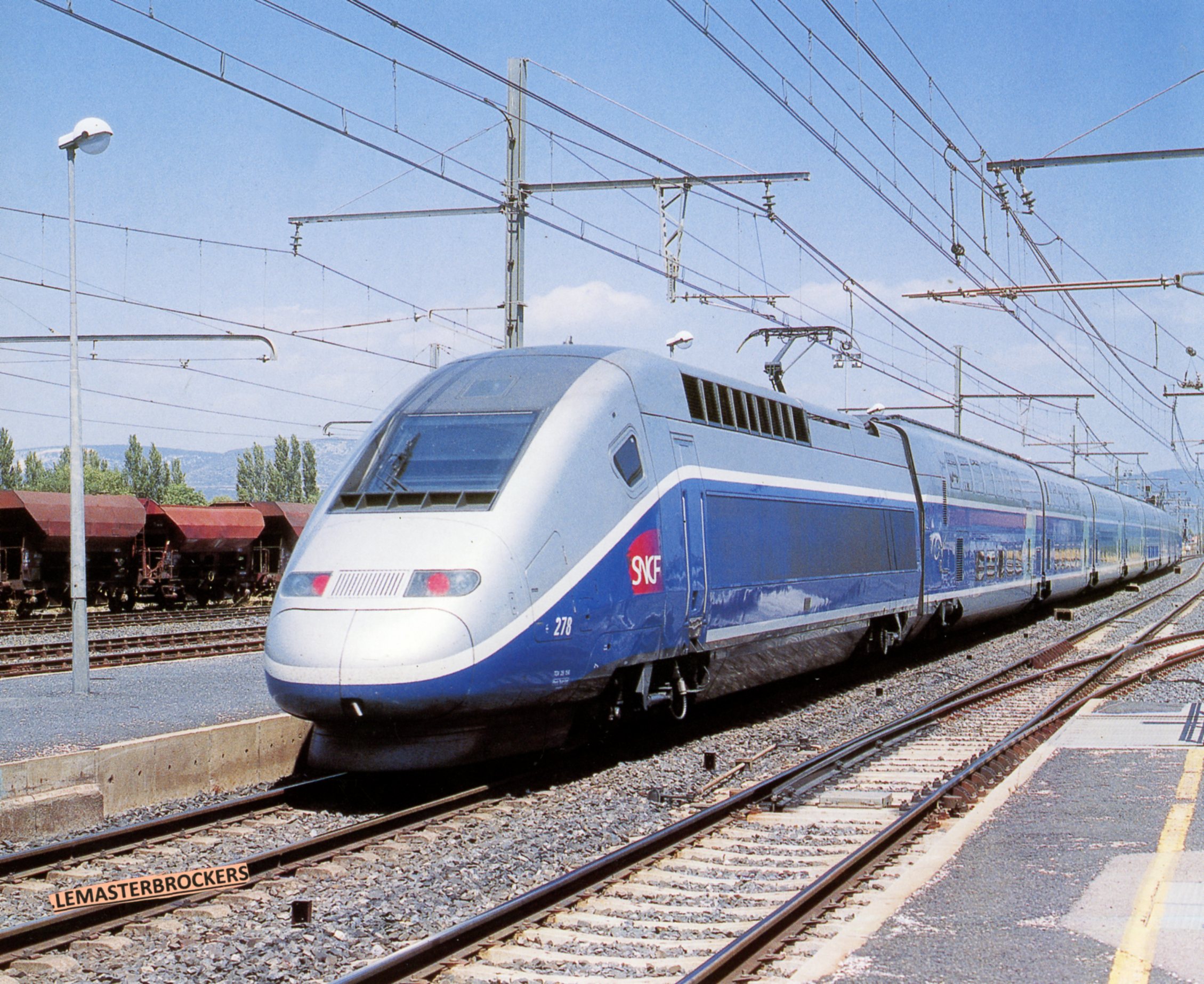 TGV DUPLEX FRANCE 1995 - RAME DE 2 MOTRICE ENCADRANT 8 REMORQUES - FICHE  TRAIN CHEMIN DE FER CARACTÉRISTIQUES - FICHES TRAIN - LEMASTERBROCKERS