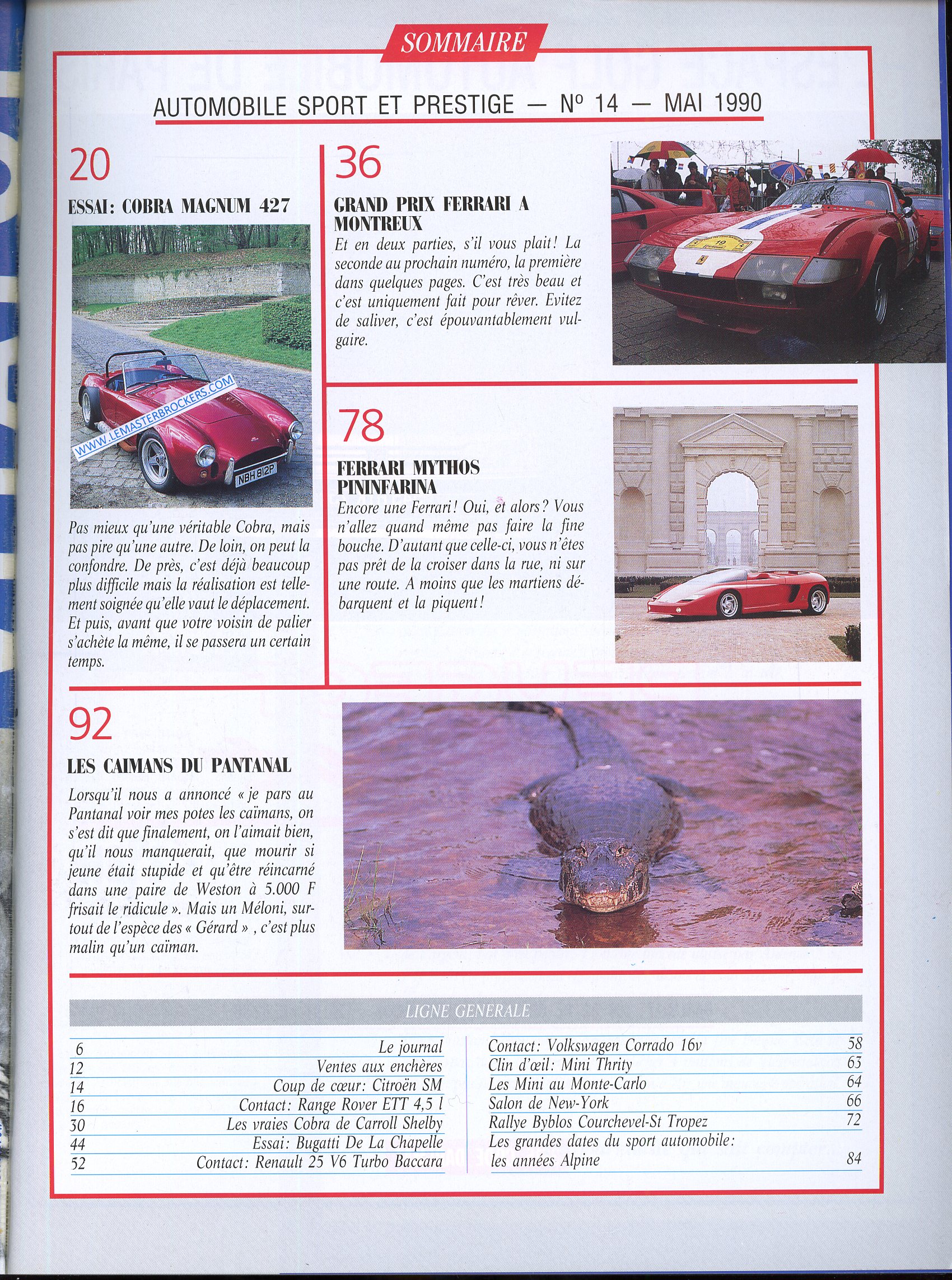 MAGAZINE AUTOMOBILE SPORT ET PRESTIGE N° 14 CORRADO AC COBRA MYTHOS R25 V6