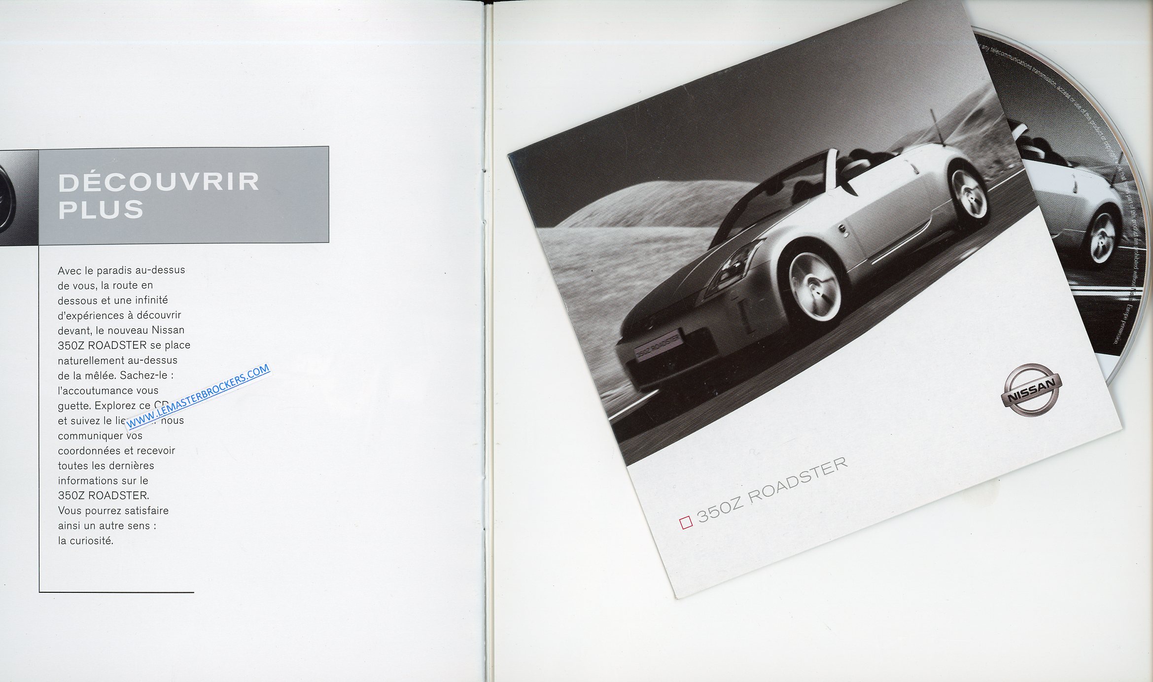 BROCHURE NISSAN 350Z ROADSTER AVEC CD-ROM DE 2004