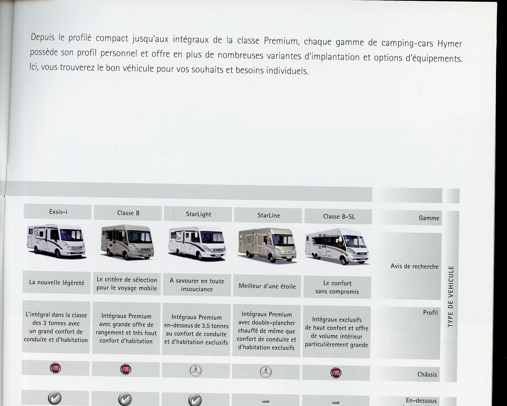 BROCHURE HYMER VAN ET EXSIS-I PREMIUM 50 - EDITION 2011