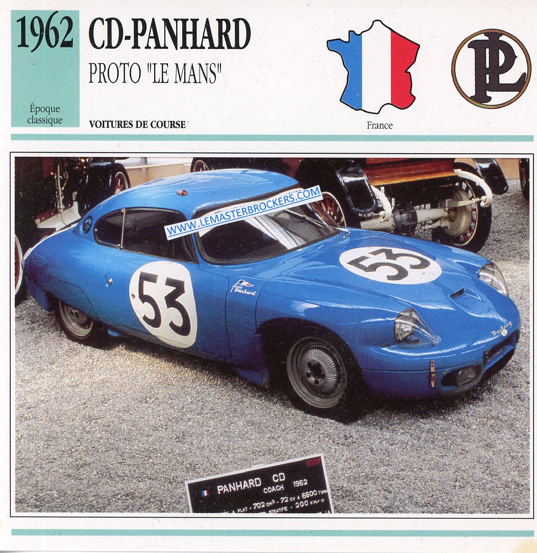 DOCUMENT FICHE AUTO PANHARD CD PROTO LE MANS 1962