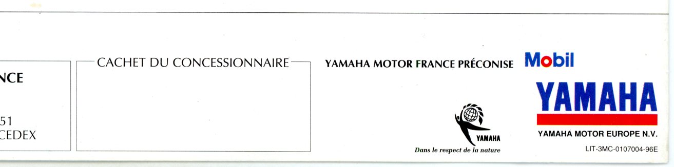 BROCHURE MOTO YAMAHA YZ250 YZ125 1996
