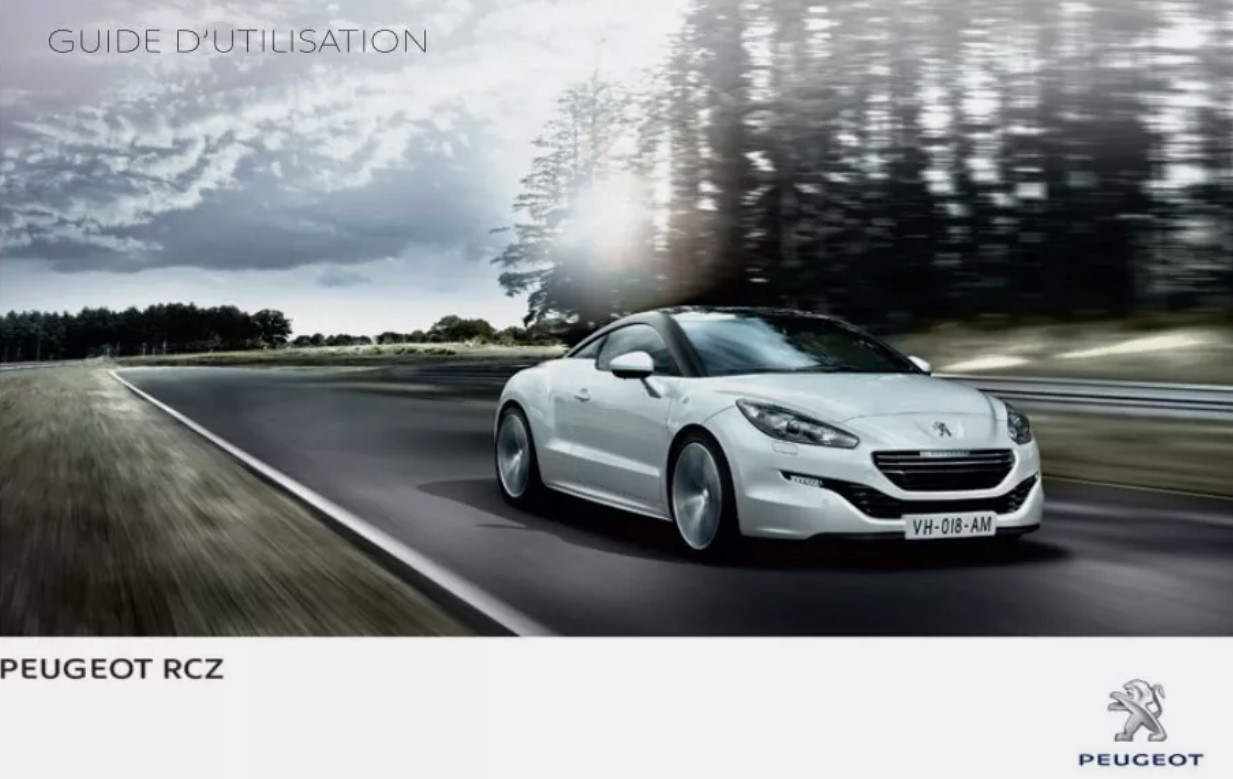 NOTICE DUTILISATION PEUGEOT RCZ 2012 A 2015