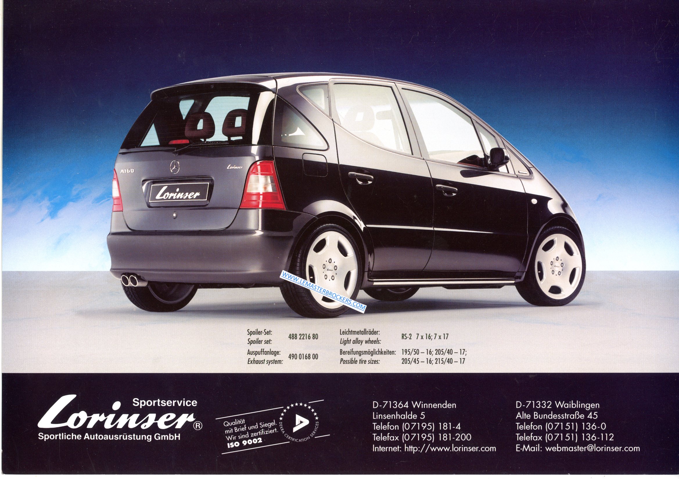 CATALOGUE BROCHURE LORINSER MERCEDES CLASSE A W170