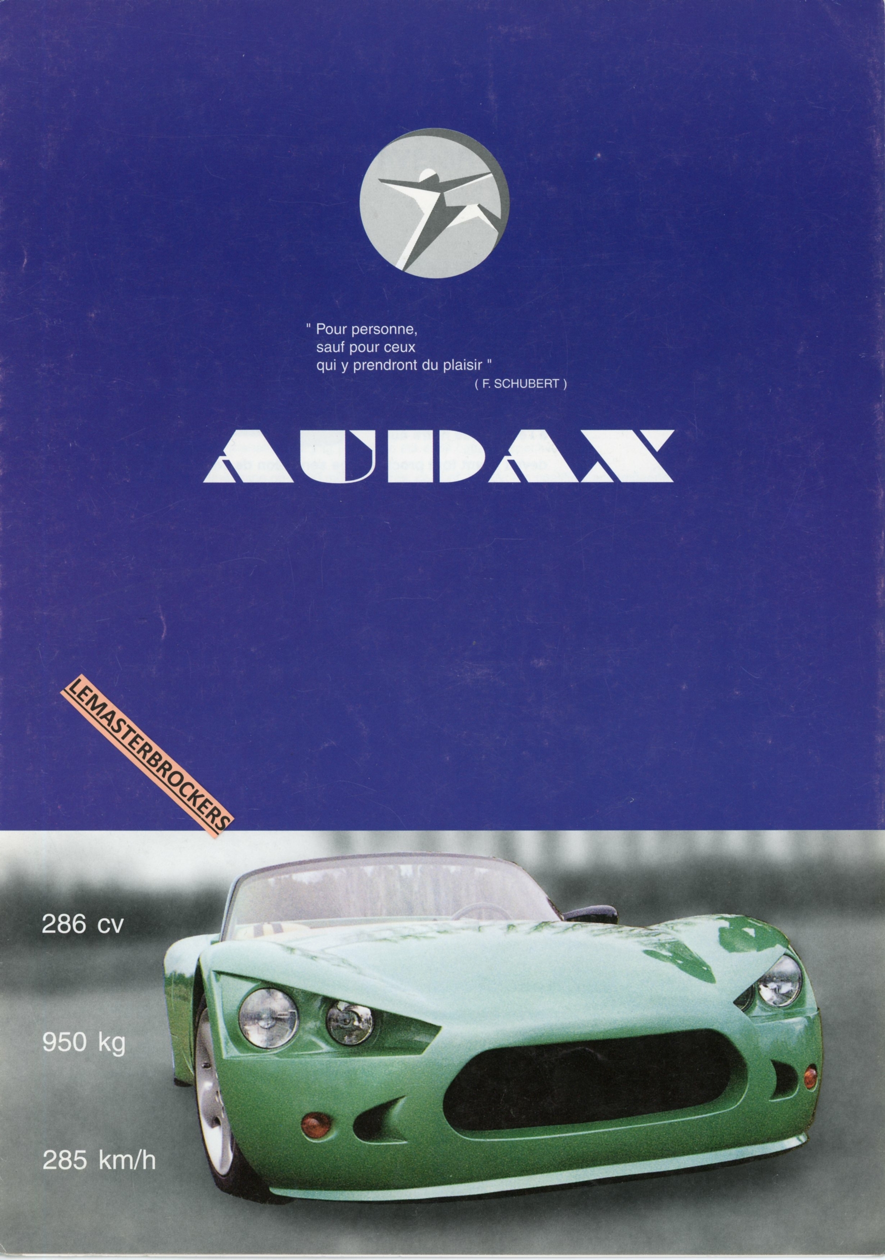 AUDAX 286CV V8 - BROCHURE AUTO / CATALOGUE AUTOMOBILE