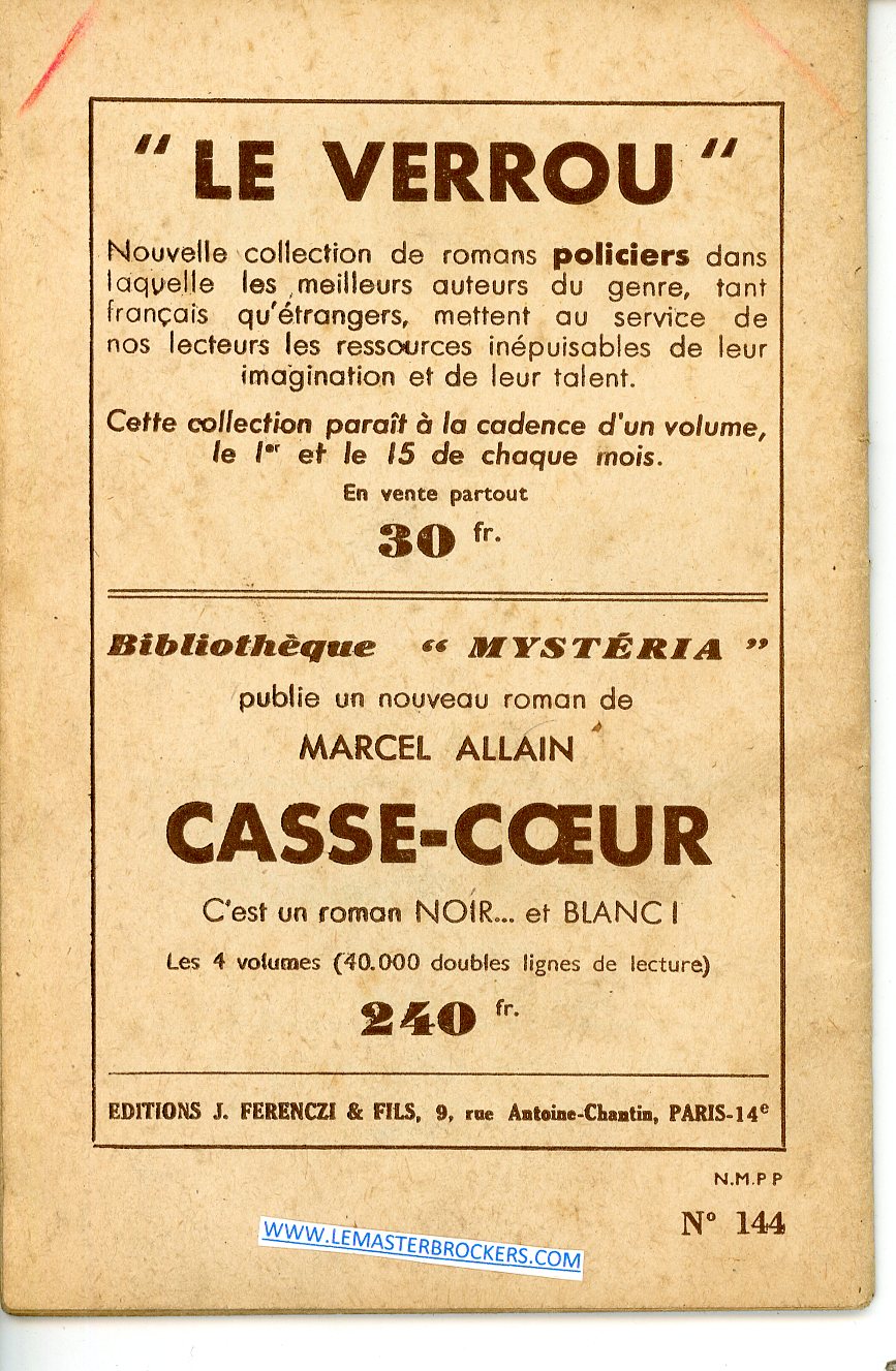 fascicule livre broché SERVICE DU CONTRE-ESPIONNAGE - MON ROMAN POLICIER - EDITION 1951