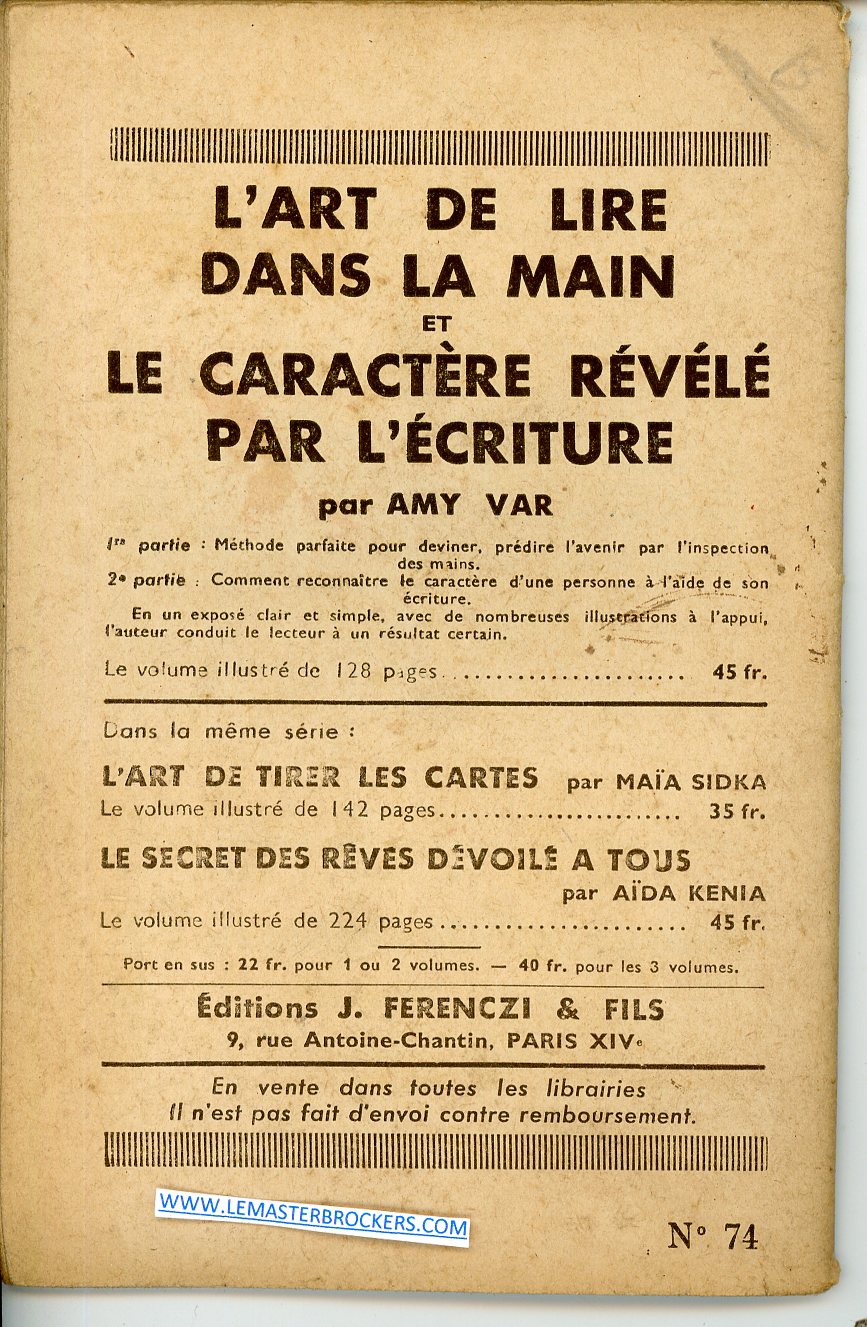 MON ROMAN POLICIER : LA MORT SUR LE RING - J. FERENCZI ET FILS 1948