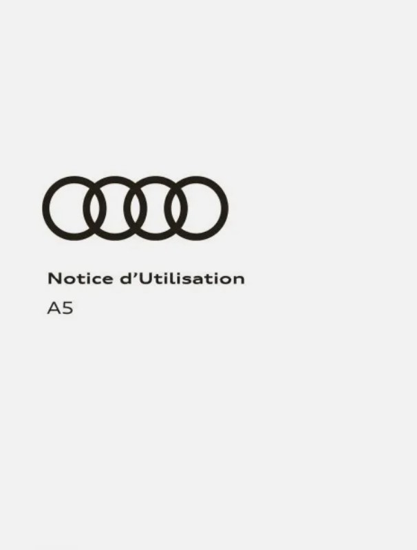 NOTICE DU PROPRIETAIRE AUDI A5