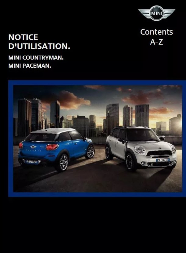 MANUEL DU PROPRIETAIRE MINI COUNTRYMAN ET MINI PACEMAN