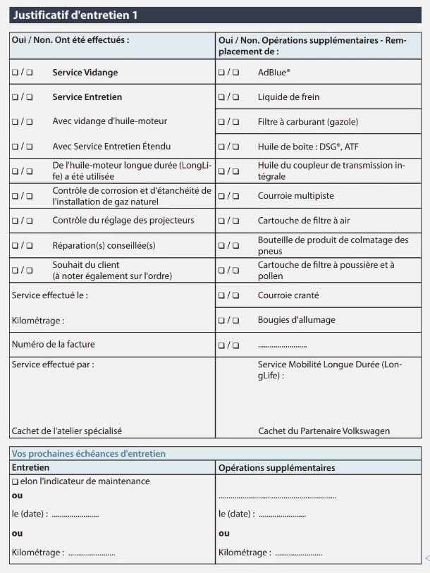CARNET SERVICE VW COMPTABILE GOLF BEETLE SCIROCCO TUAREG