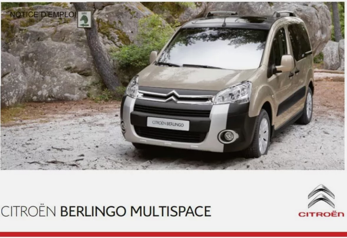 MANUEL DU PROPRIETAIRE CITROEN BERLINGO MULTISPACE