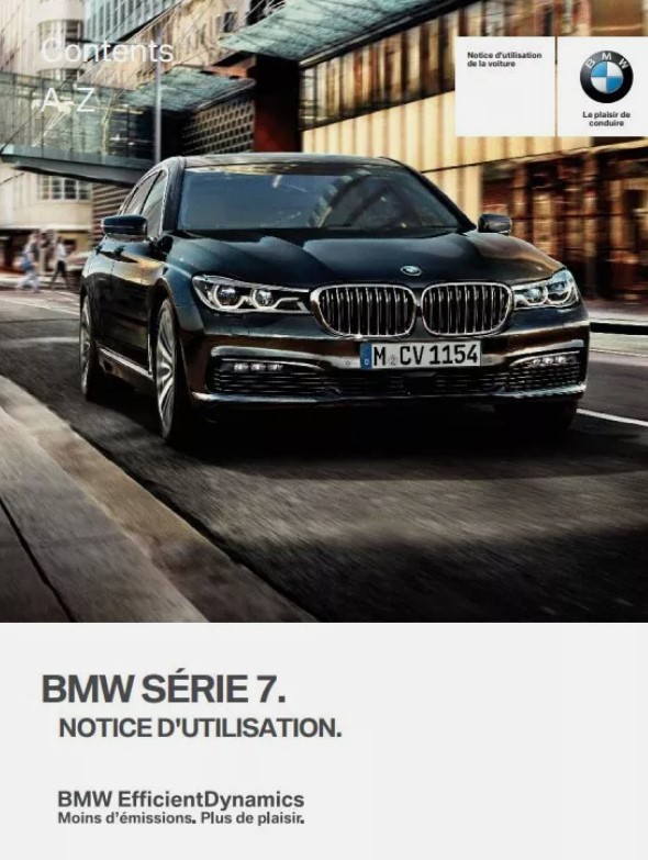 MANUEL DU PROPRIETAIRE BMW SERIE 7 G11 G12