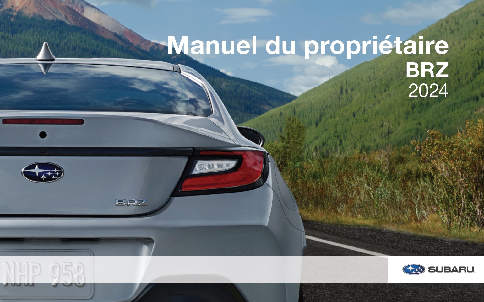 MANUEL DU PROPRIETAIRE SUBARU COUPE BRZ 2024