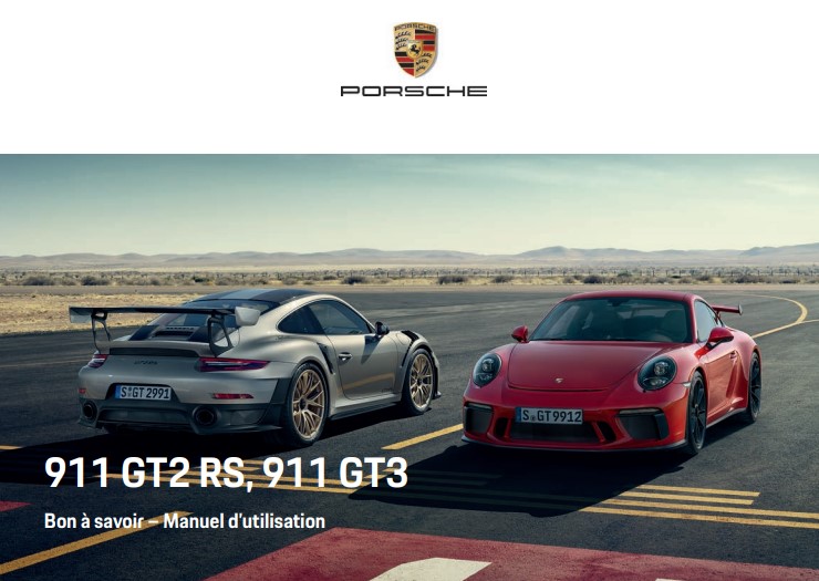 MANUEL DU PROPRIETAIRE PORSCHE 911GT2 RS – 911GT3