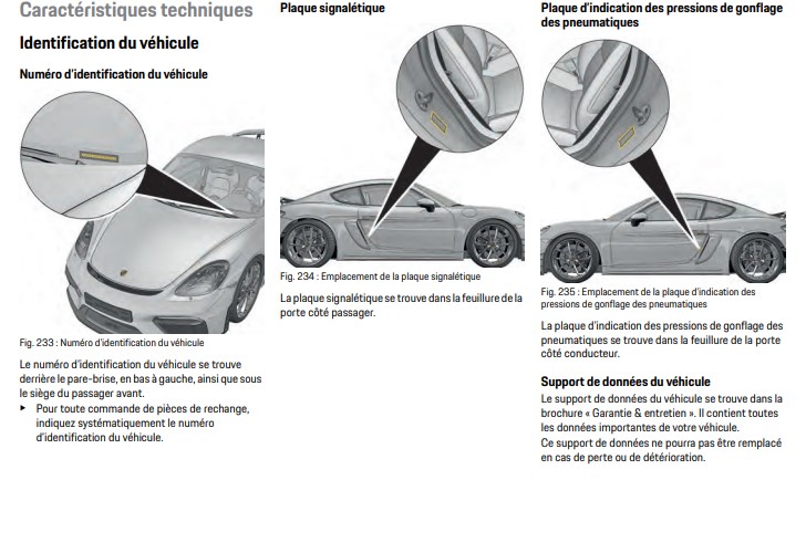 MANUEL DU PROPRIETAIRE PORSCHE 718 CAYMAN GT4