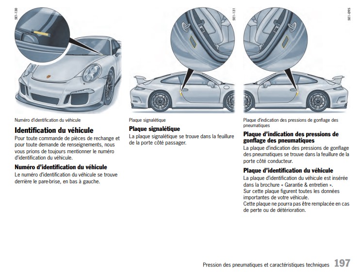 MANUEL DU PROPRIETAIRE PORSCHE 911 GT3 991
