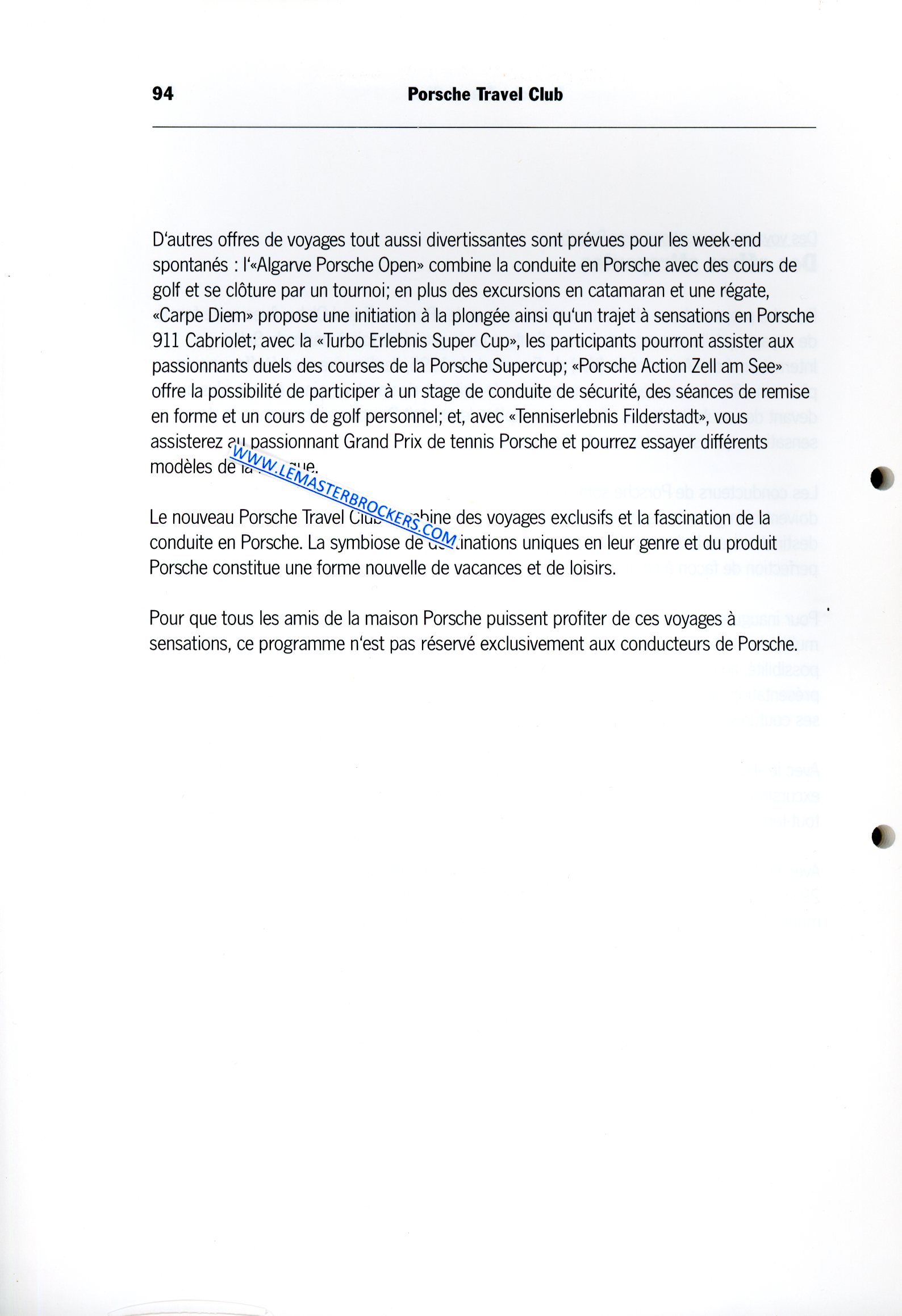 DOSSIER PRESSE PORSCHE 911 TARGA CARRERA TURBO GT2 1995