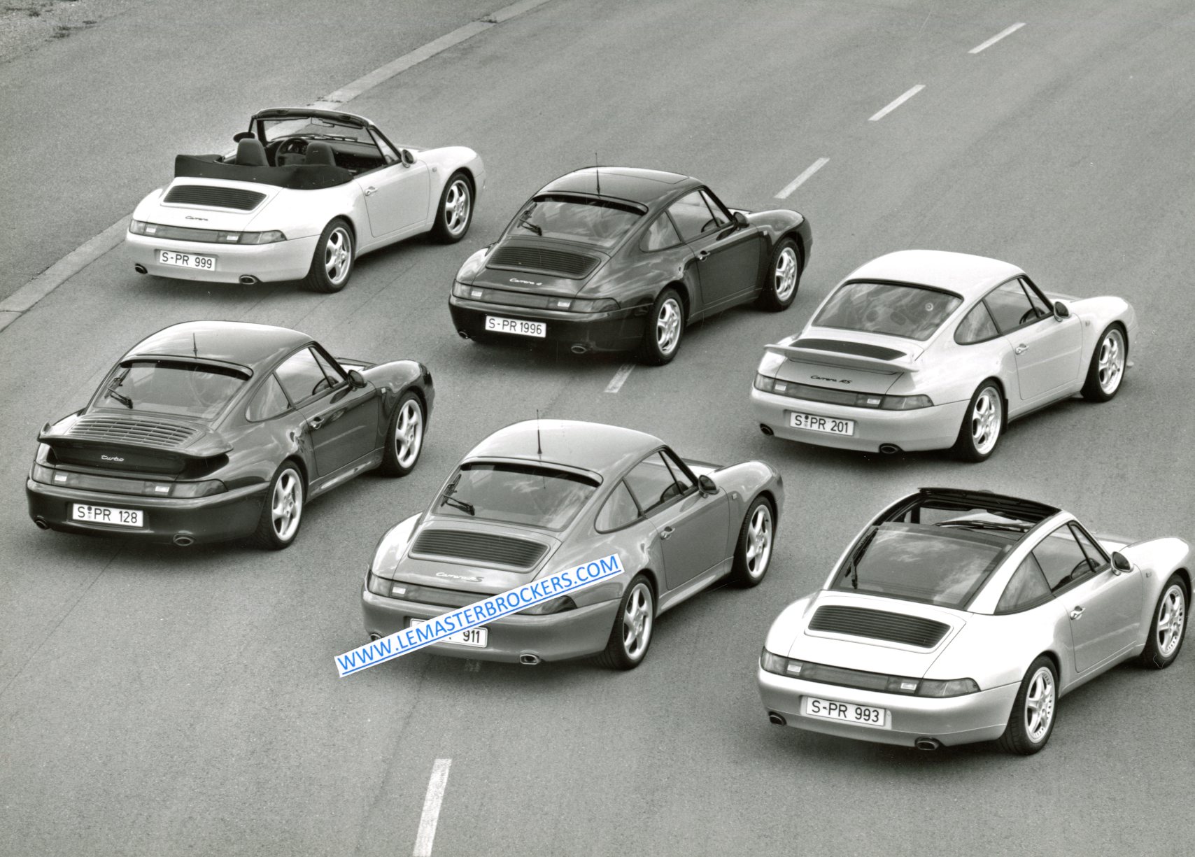 PHOTO PRESSE PORSCHE 911 TURBO TARGA CARRERA CABRIOLET 1996