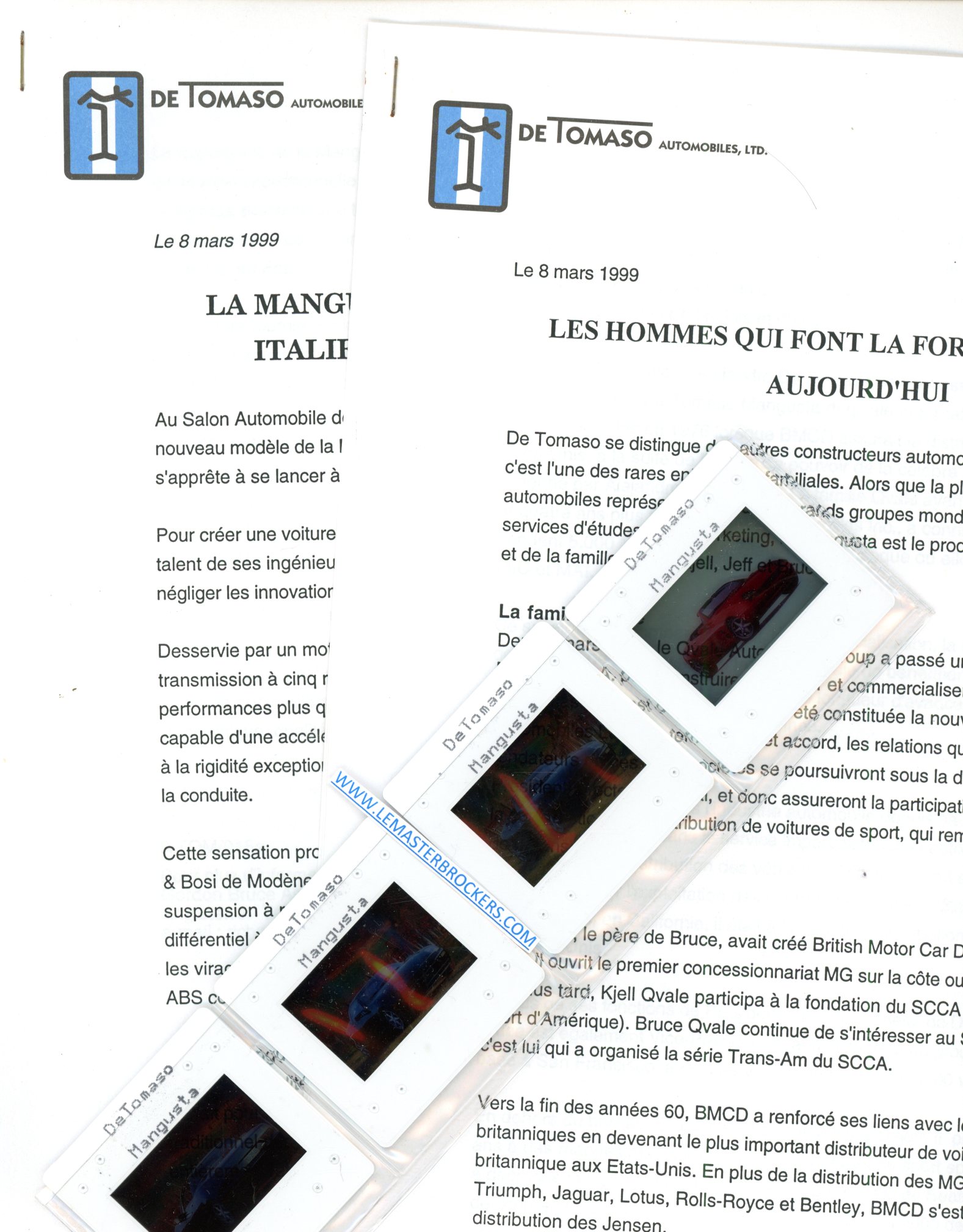 INFORMATION PRESSE DETOMASO MANGUSTA GUARA 1999