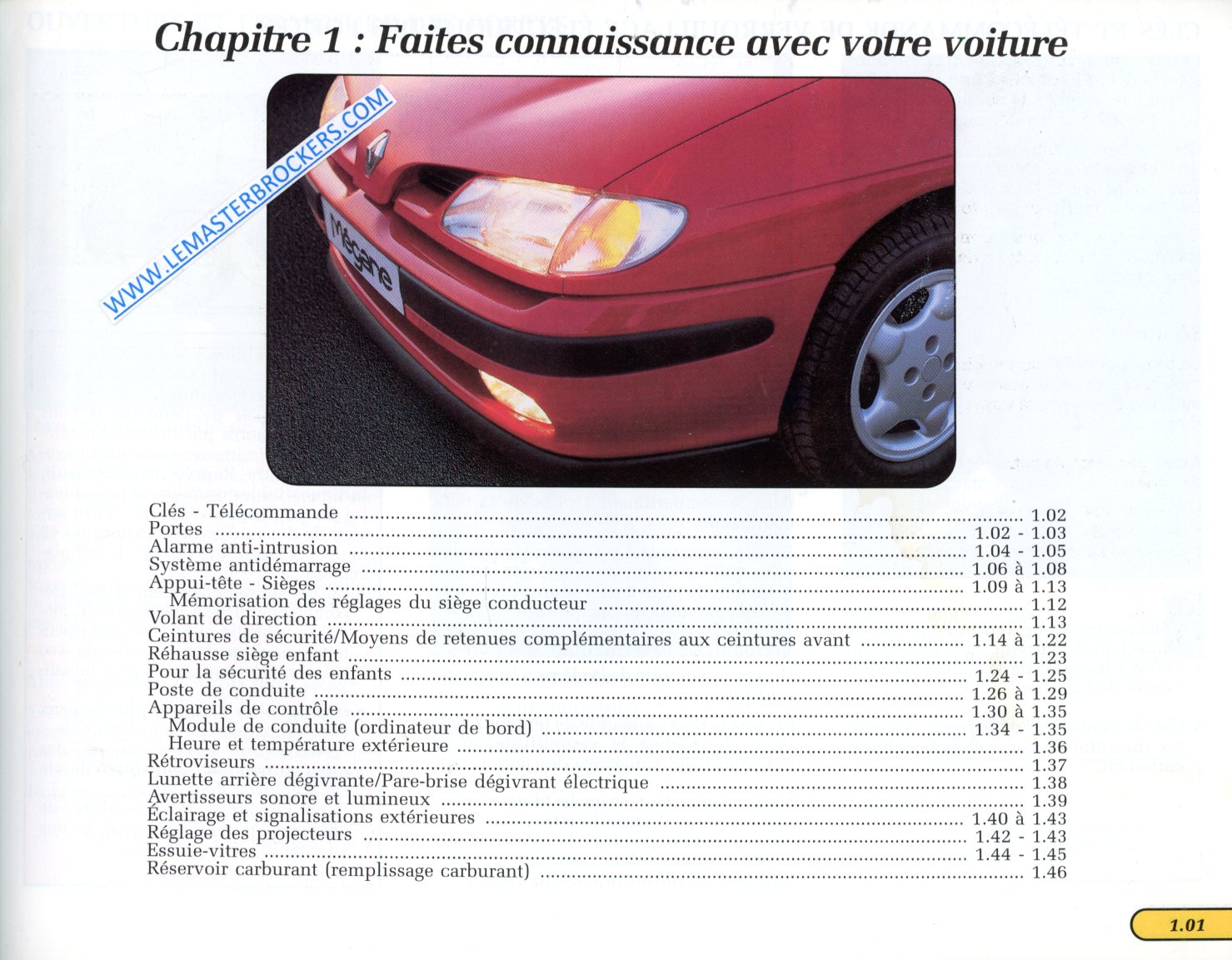 MANUEL DU PROPRIETAIRE  RENAULT MEGANE