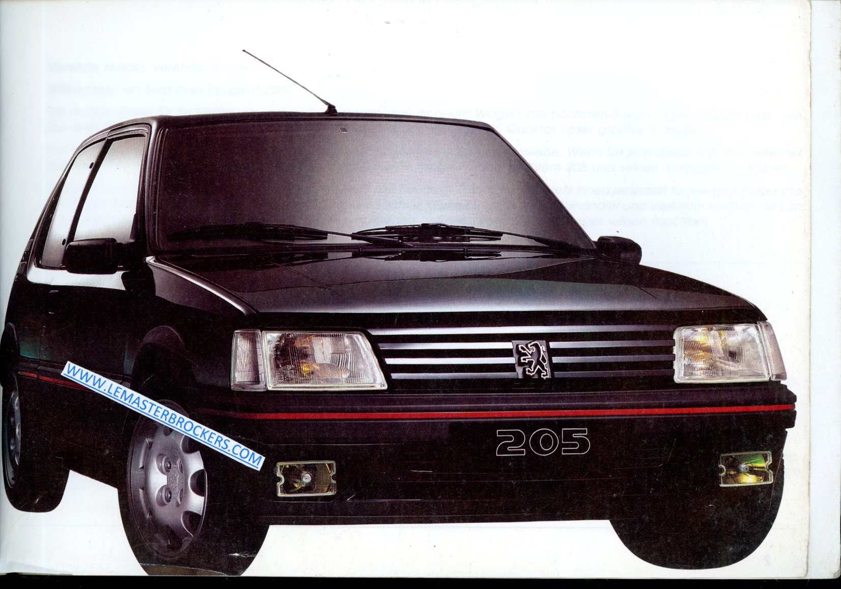MANUEL DU PROPRIETAIRE  PEUGEOT 205 GTI 1.6 1.9