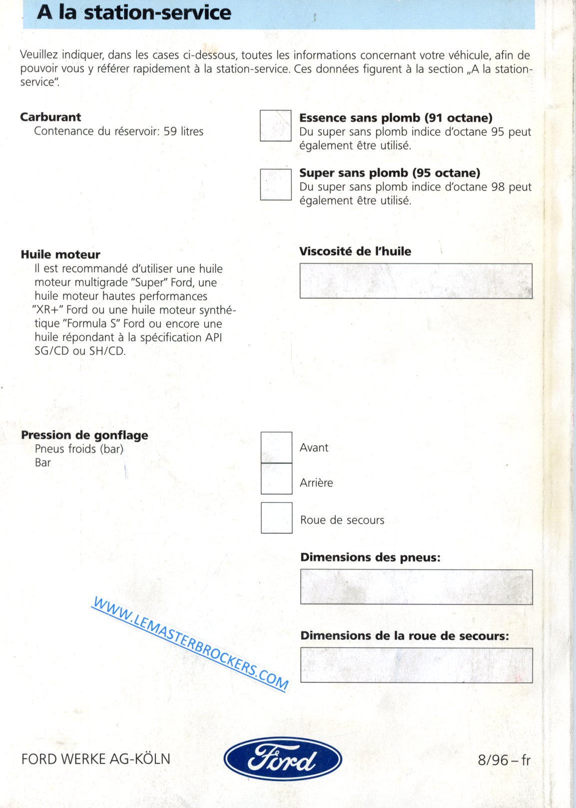 GUIDE DUTILISATION FORD PROBE