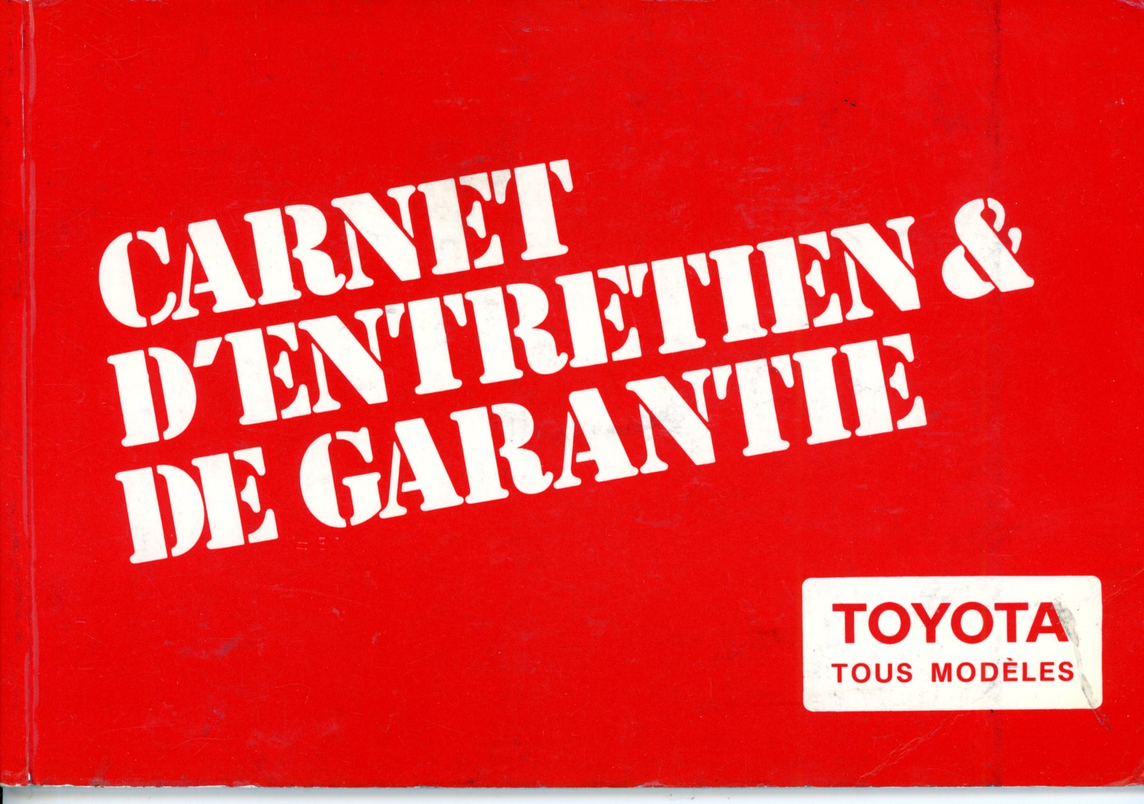 CARNET DENTRETIEN ET GARANTIE TOYOTA