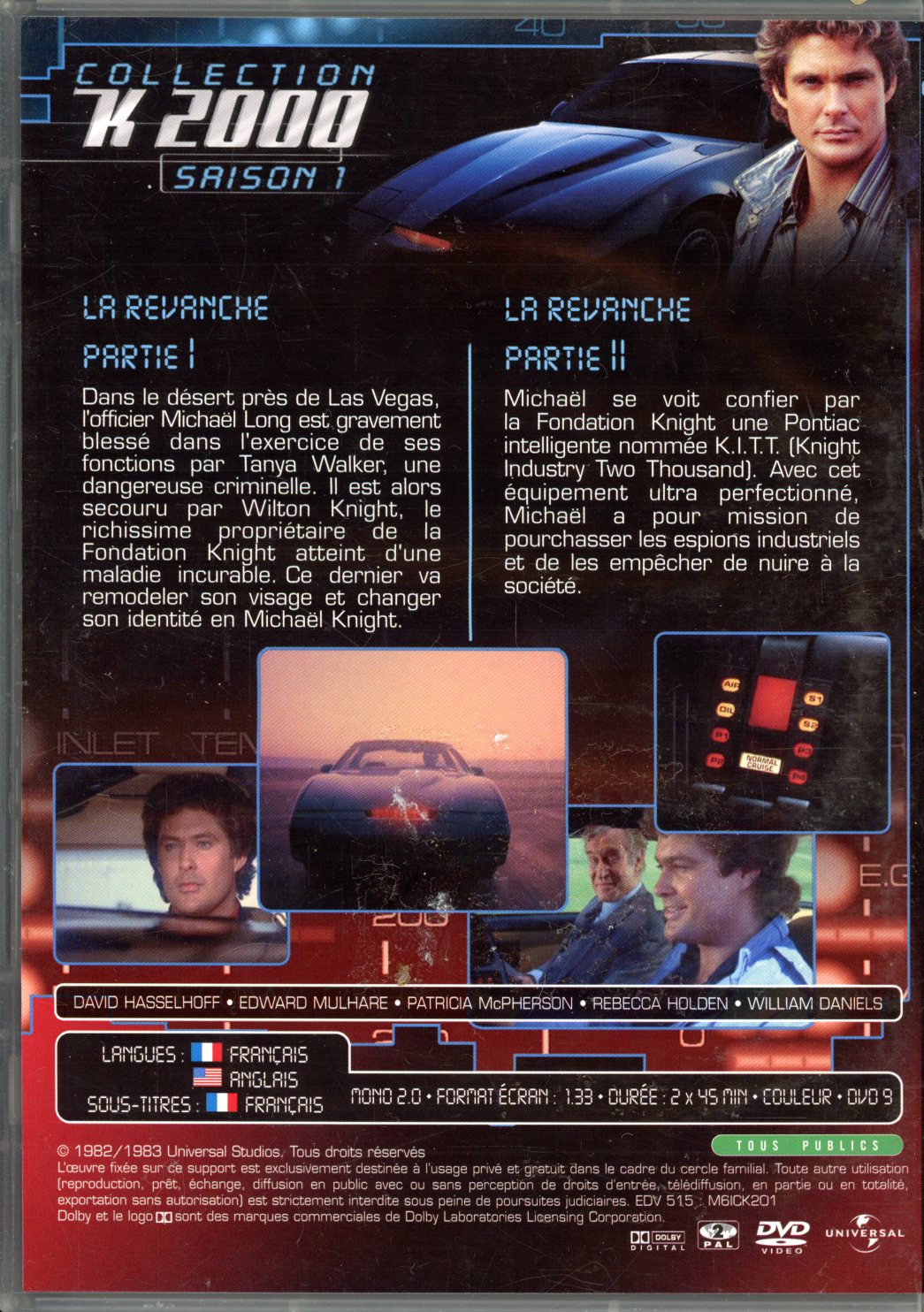 DVD K-2000 SAISON 1 : LA REVENGE