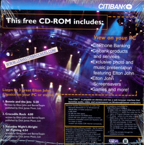 Elton John 1998 World Tour Citibank
