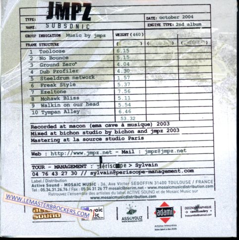 ALBUM JMPZ SUBSONIC PARU EN 2004