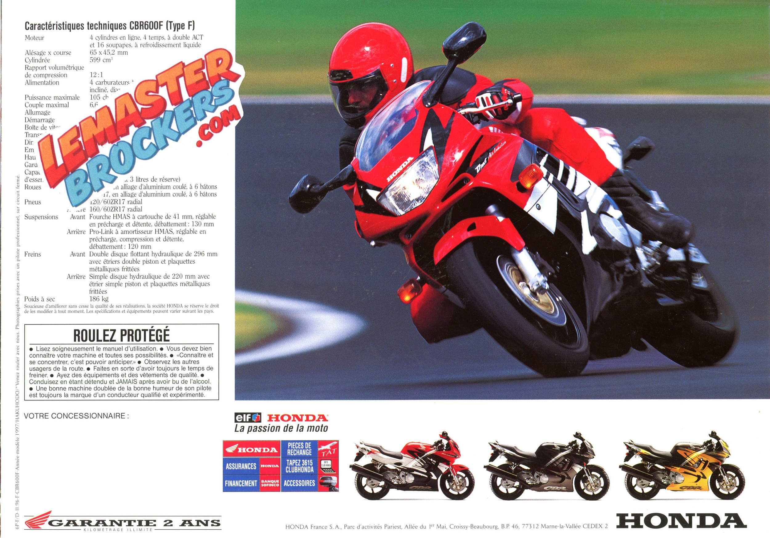 BROCHURE MOTO HONDA CBR 600F 1996