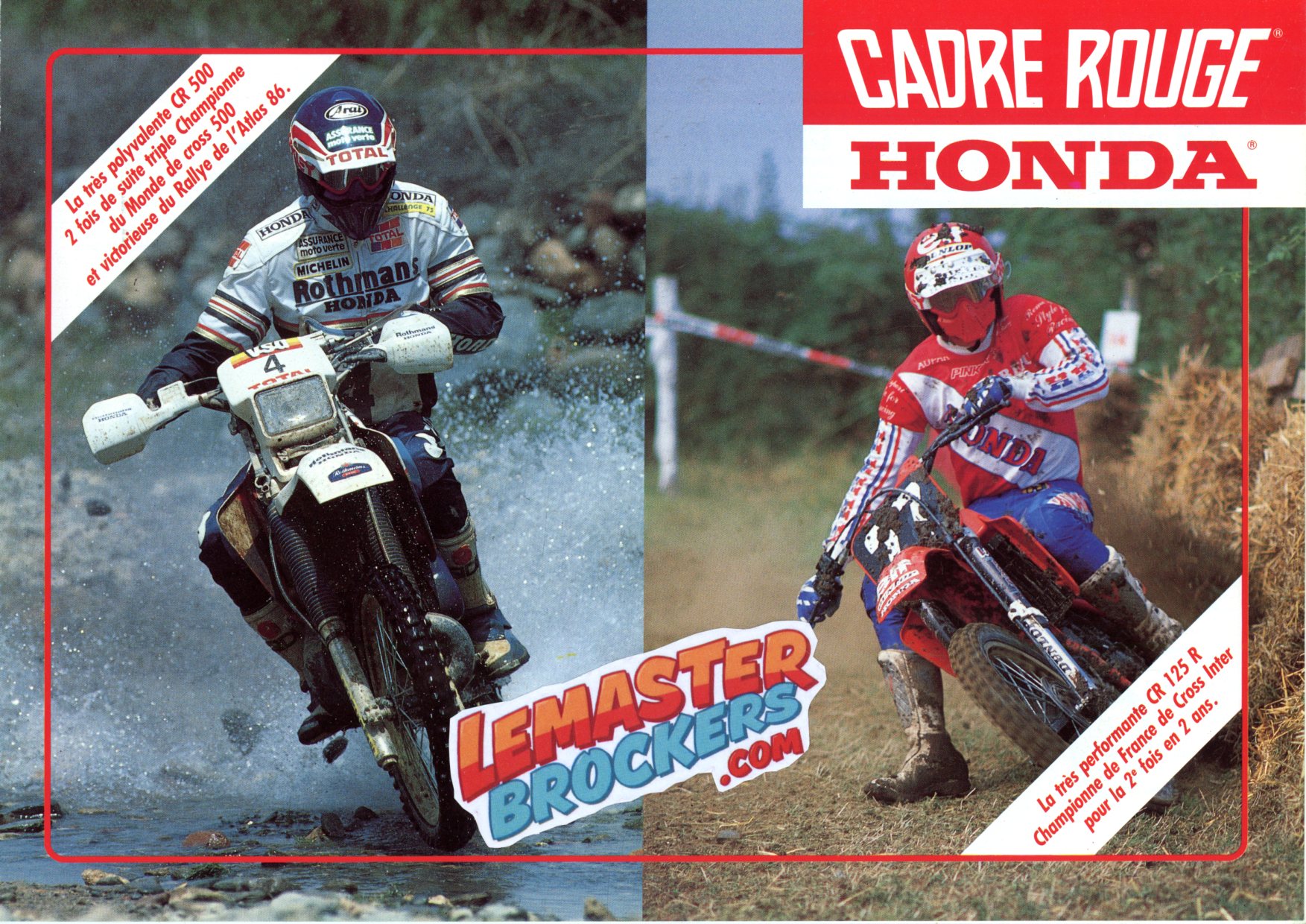 BROCHURE MOTO CADRE ROUGE HONDA CR XR TL