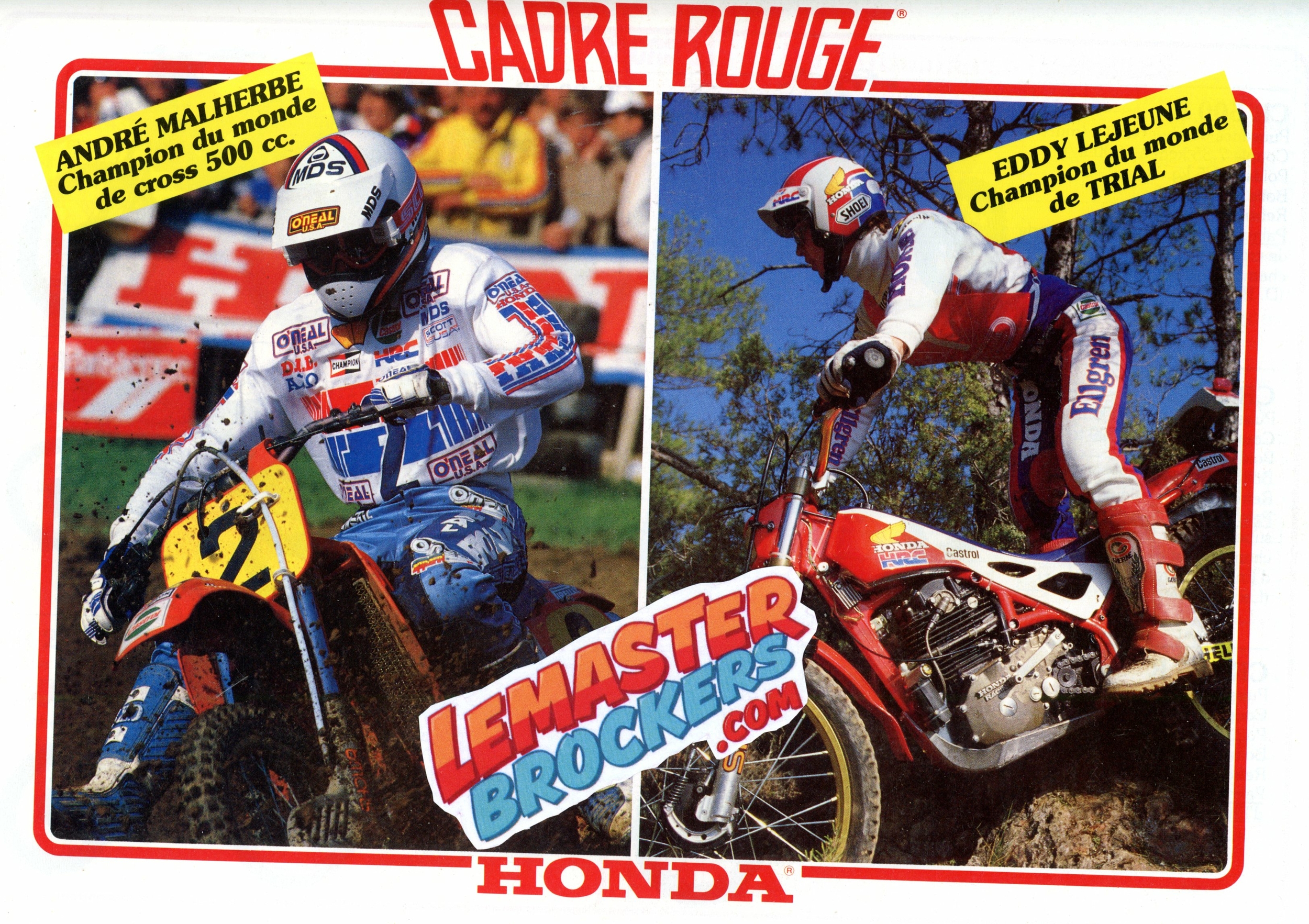 BROCHURE MOTO CADRE ROUGE HONDA CROSS ENDURO ET TRIAL 1985