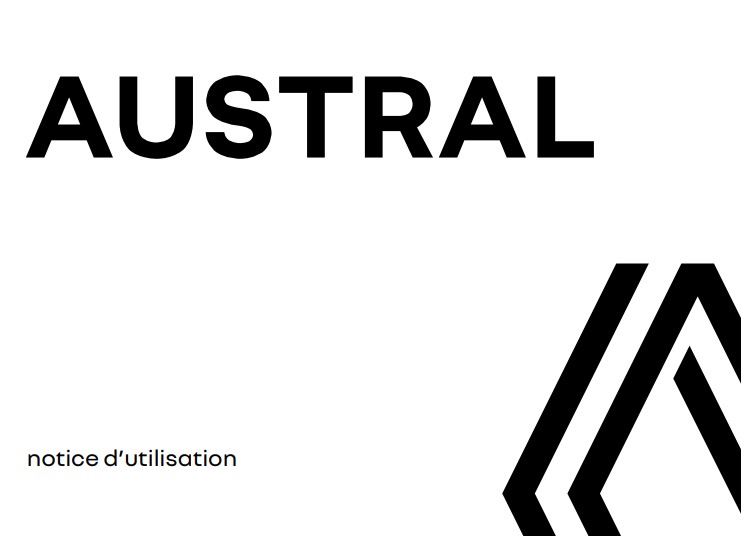 MANUEL DU PROPRIETAIRE RENAULT AUSTRAL 2022