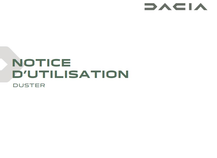 MANUEL DU PROPRIETAIRE DACIA DUSTER DE 2024