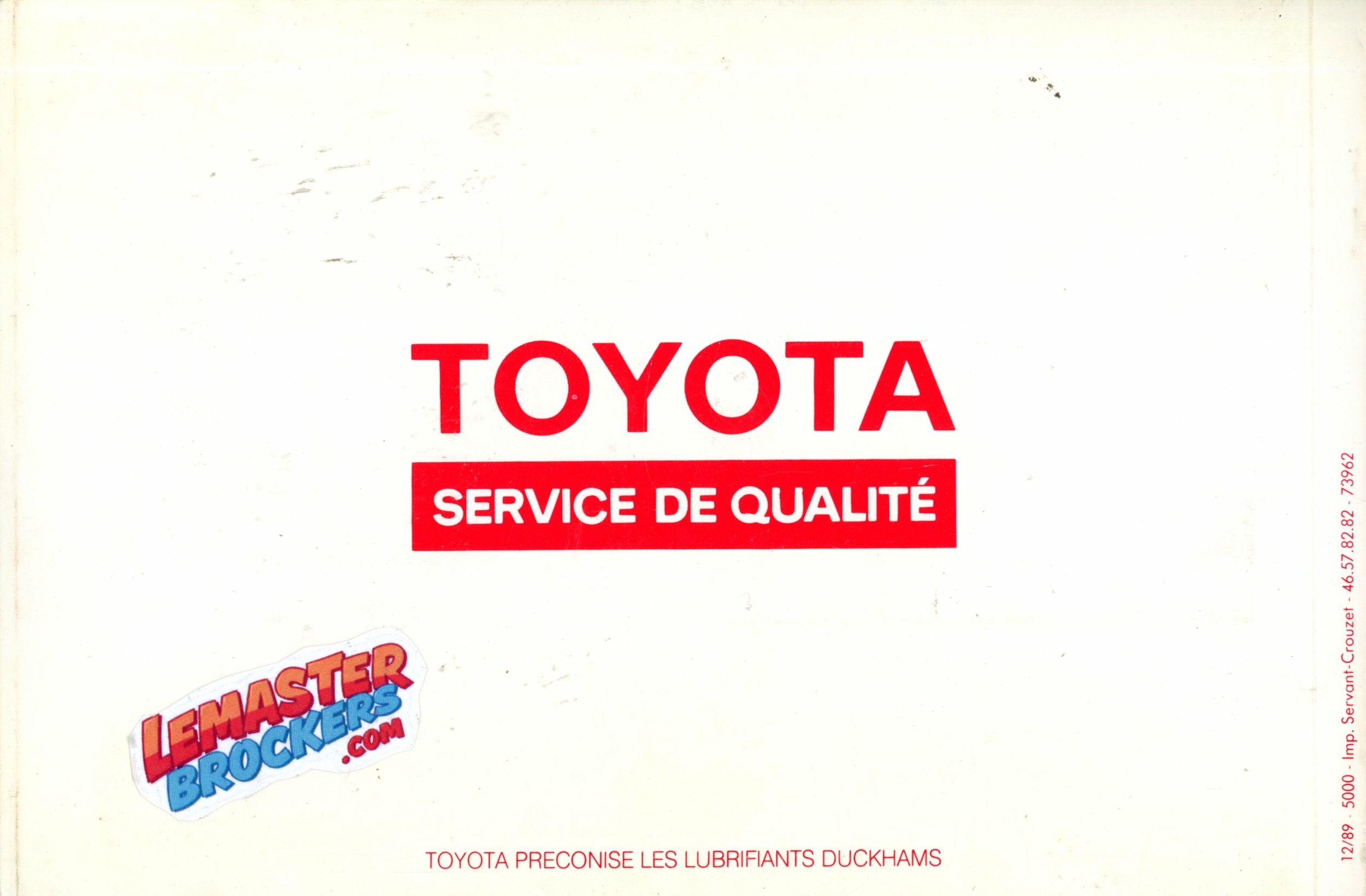 CARNET DENTRETIEN TOYOTA YOUNGTIMERS