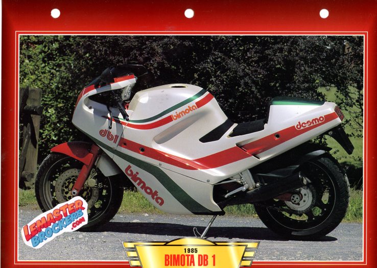 FICHE MOTO BIMOTA DB1 AVEC MOTEUR DUCATI F1 1985