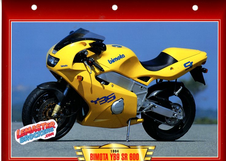 FICHE MOTO BIMOTA YB9 SR 600 AVEC MOTEUR FZR600R
