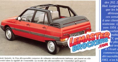 FICHE AUTO CITROEN VISA CABRIOLET 1983