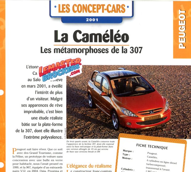FICHE AUTO PEUGEOT CAMELEO APPARENCE 307