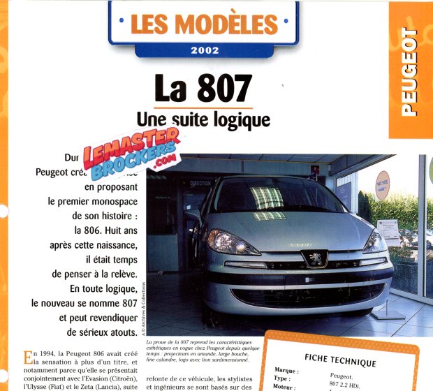 FICHE AUTO PEUGEOT 807 2002