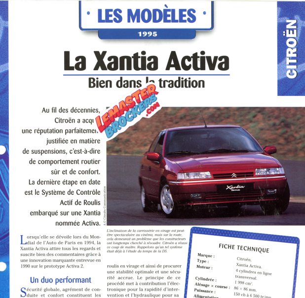 FICHE AUTO CITROEN XANTIA ACTIVA 1995